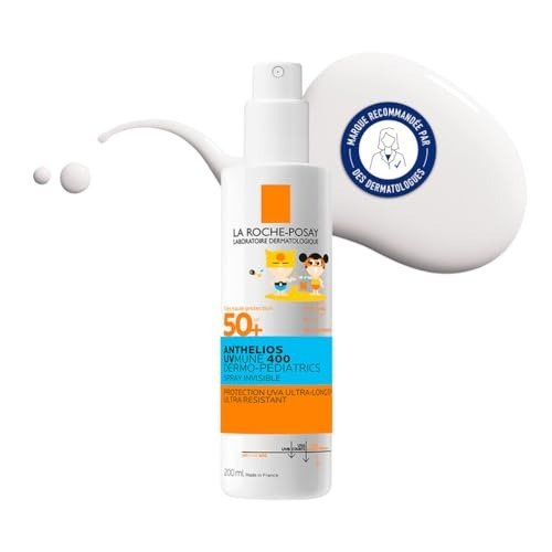 La Roche-Posay Anthelios UVMune 400 Dermo-pediatrics Invisible Spray SPF50+ 200ml Kids sun screen for Children's Sensitive Skin