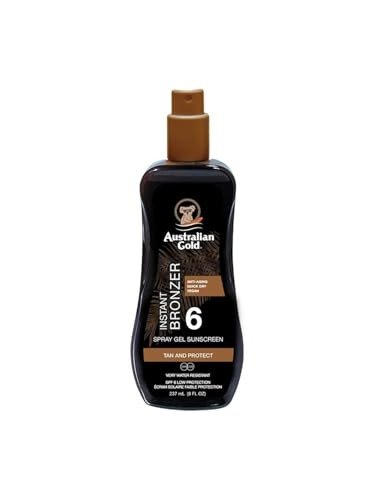 Australian Gold SPF 6 Spray Gel Sunscreen with Instant Bronzer 237ml