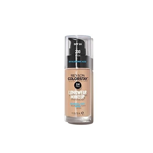 Revlon ColorStay Liquid Foundation Makeup for Normal/Dry Skin SPF 20, Longwear with Medium-Full Coverage & Natural Finish, Oil Free, (200), 30ml