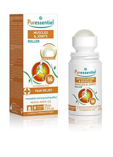 Puressentiel Muscles & Joints Roll-On 75ml ? Providing Fast Relief & Naturally Soothes Muscle Pain, Back Pain Relief, Neck Pain Relief & Shoulder Aches. Acupressure Massager & Muscle Rub