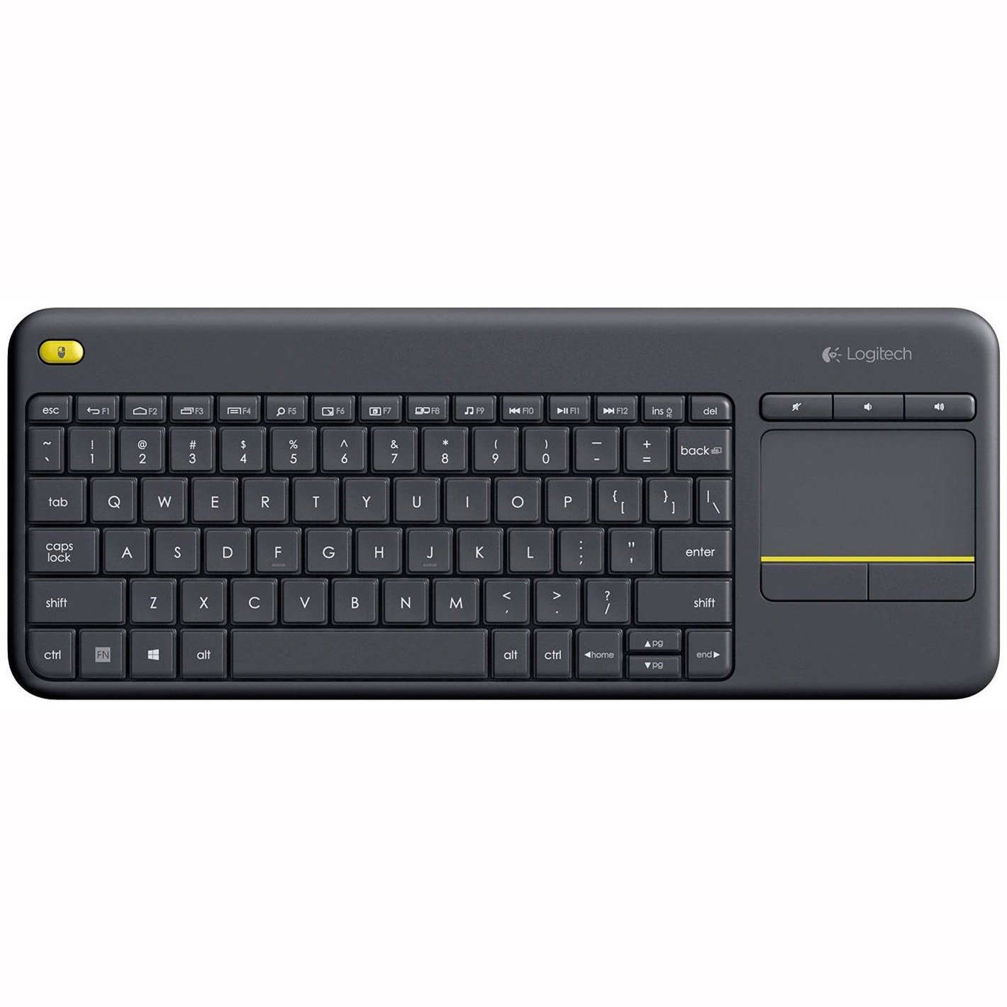 LOGITECH K400 Plus Keyboard - Wireless Connectivity - RF - Black - USB Interface - Spanish