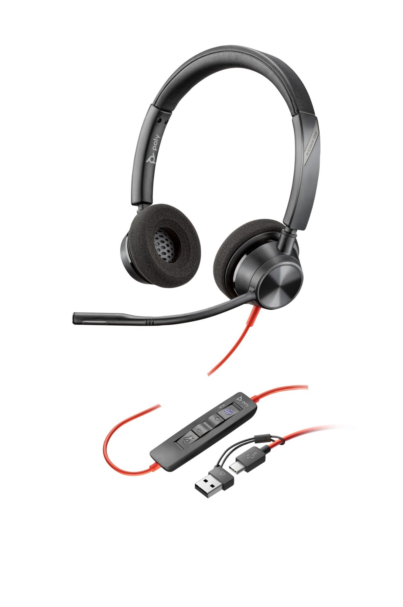 Poly Blackwire 3320 Stereo Microsoft Teams Certif