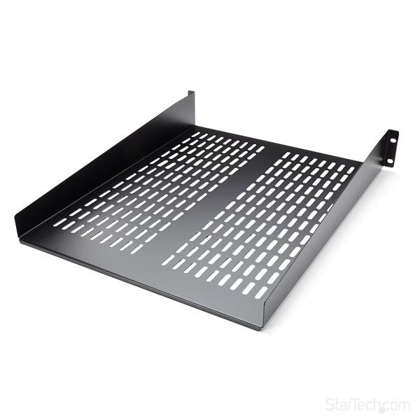 STARTECH.COM 1U Server Rack Shelf, 2U 22in Universal Fixed Vented Network Rack Shelf/Cantilever Tray