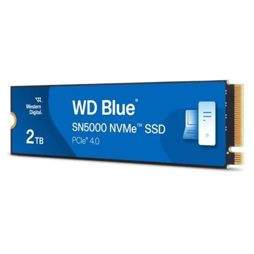 WD 2TB Blue SN5000 M.2 NVMe Gen4 SSD, M.2 2280, PCIe4, 3D NAND TLC, R/W 5150/4850 MB/s, 650K/770K IOPS