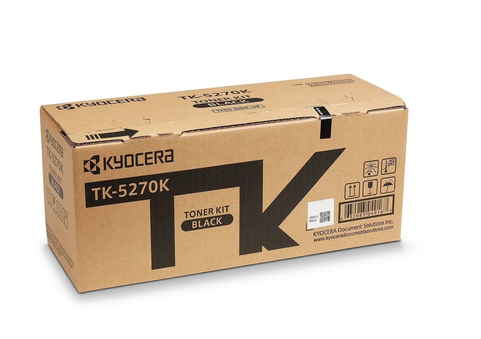 Kyocera TK-5270K Black Original Toner Cartridge KYOTK5270K. Compatible with P6230cdn, M6230cidn and M6630cidn, 1T02TV0NL0, Standard
